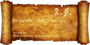 Kristó Júlia névjegykártya